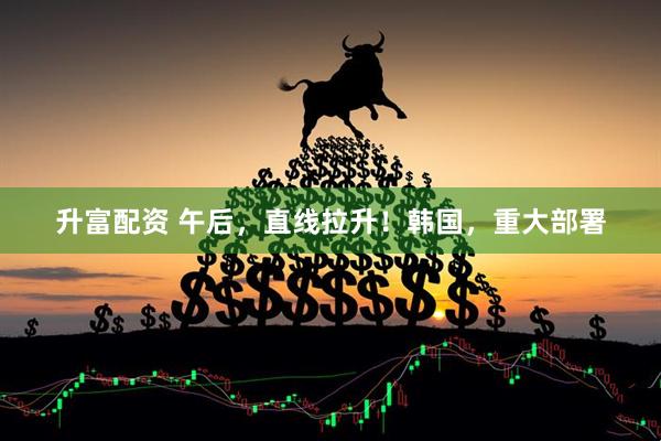 升富配资 午后，直线拉升！韩国，重大部署